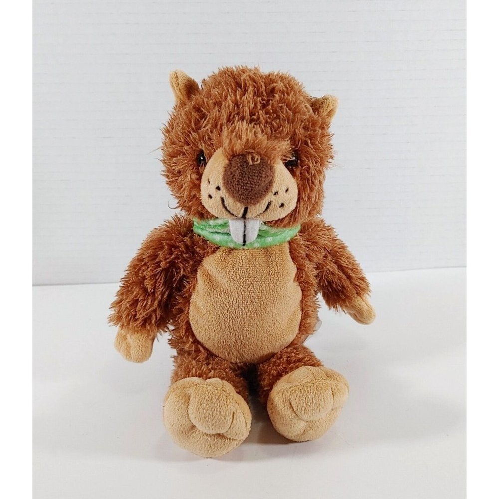 Kinder Beaver Brown Plush Green Bandana 10" Stuffed Toy Ferrero Rocher
